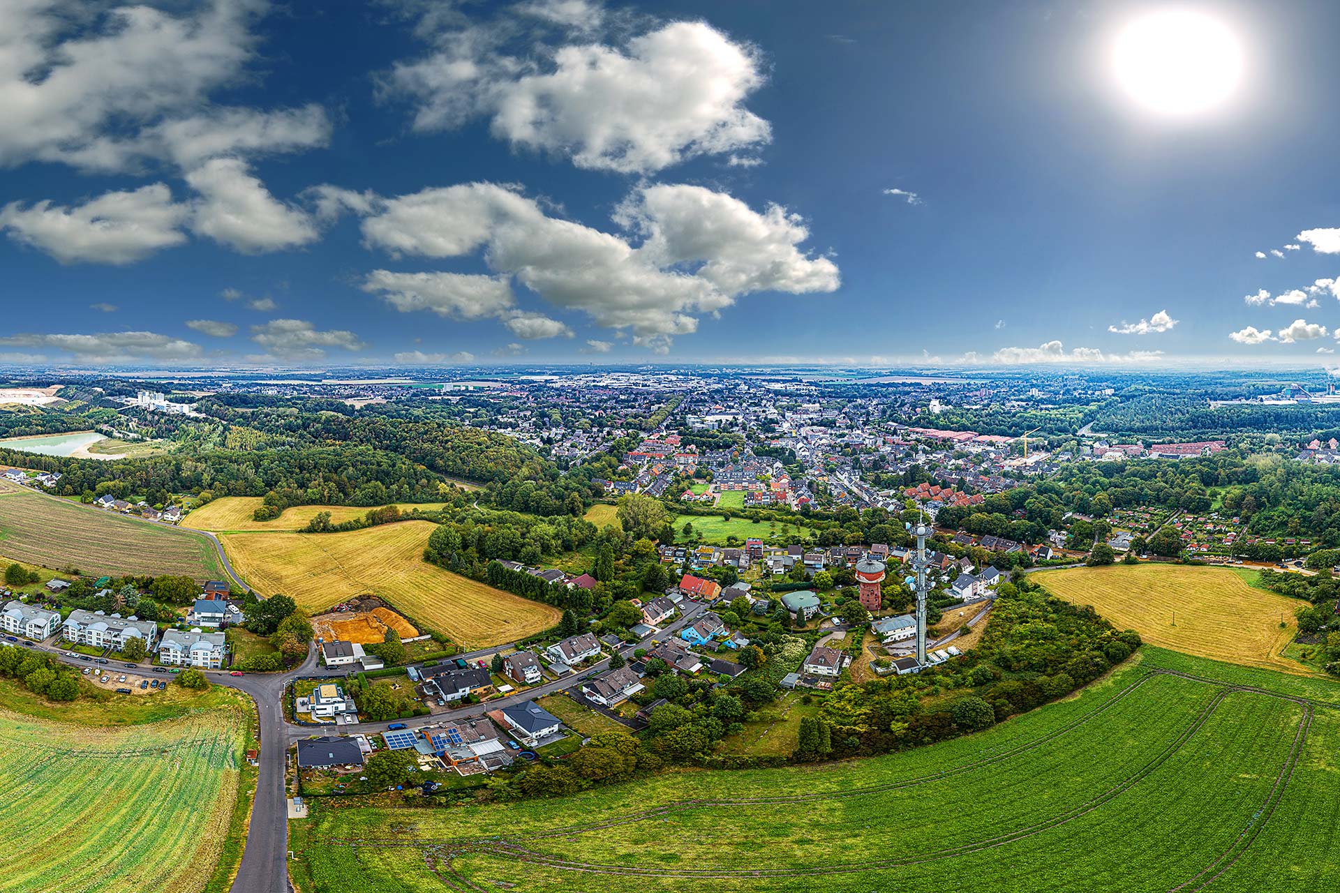 Luftansicht auf das Verkaufsgebiet Frechen